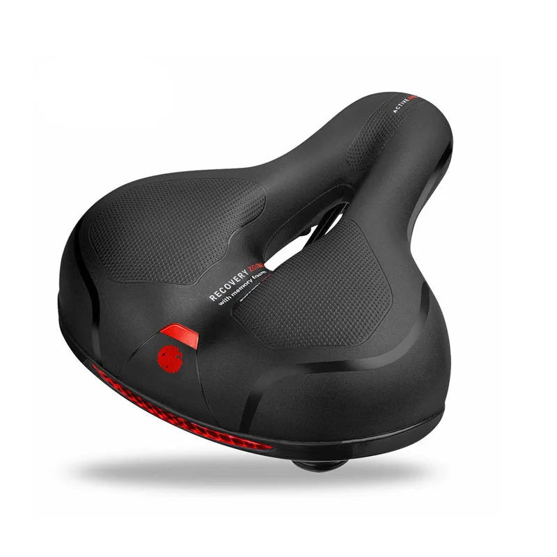 Reflective Shock Absorbing Hollow Bike Saddle Breathable Rainproof Cycling Accessory for Road Mountain Bike Riding Simple Style