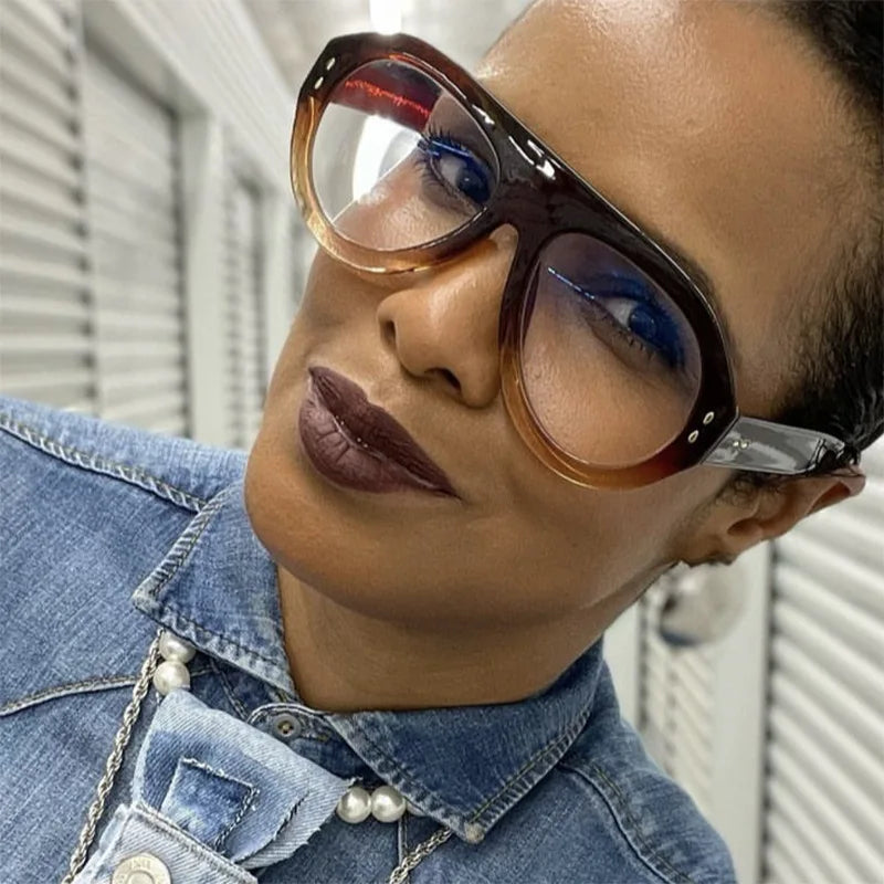 DL Glasses Rice Nail Large Over Anti Blue Light Women Eyeglass Frame