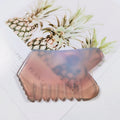 Huiying Best Quality Natural Grey Agate Facial Gua Sha Tools Carving Logo Comb Shape
