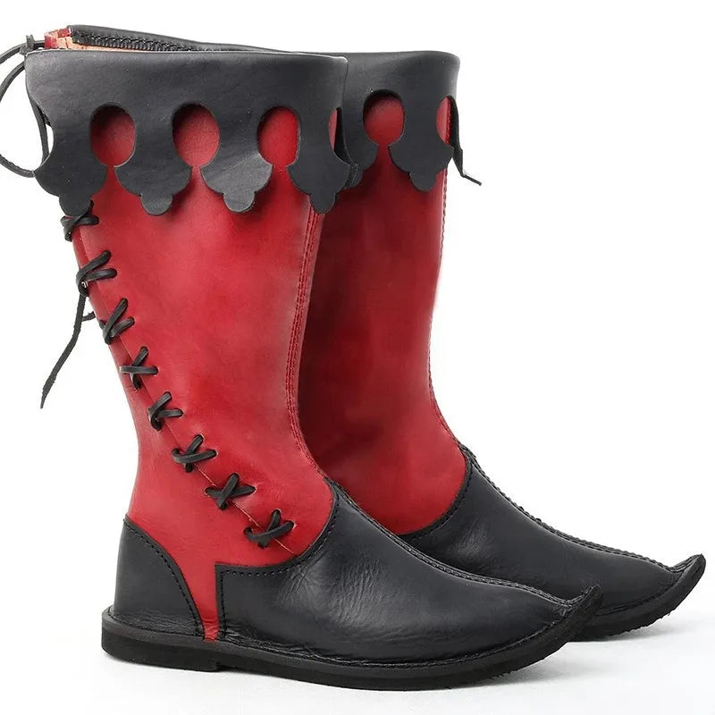 Wholesale Medieval Boots Gothic Commander Autumn Vintage High Tube Boots Cosplay Pirate Calf Boots Shock