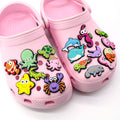 Hot Sale Custom 2D/3D Fish Sea Animals Shoe Charm Wholesale Creative DIY Rubber Clogs Decor Accessories Cartoon Shoe Charm Bulk