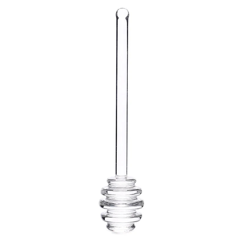 Eco-Friendly Glass Honey Jam Syrup Dipper Spoon 15x2x2cm for Honey Pot Jar