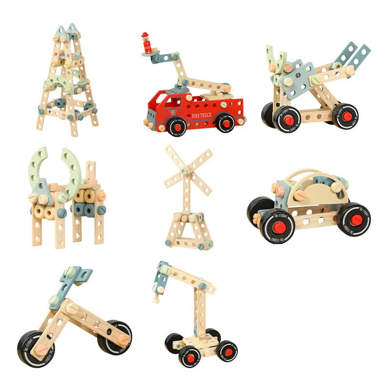 Hot Sale Wooden Tool Toys Set Repair Pretend Play Wooden Tool Box Kit Model Toy for Children