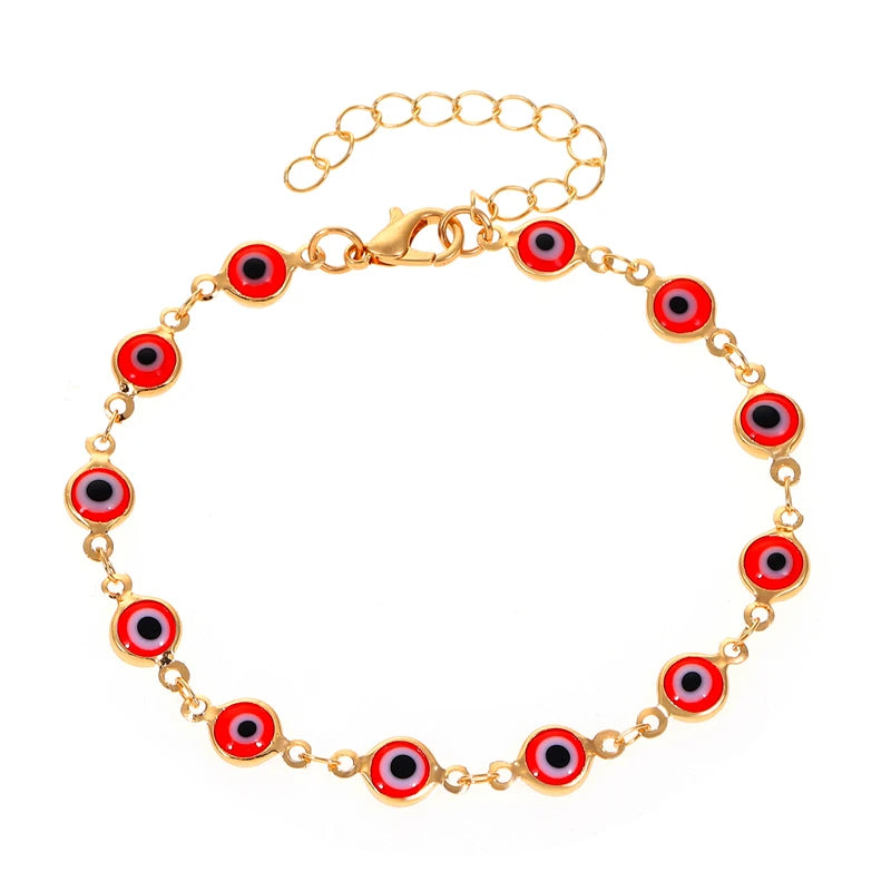 Hot Selling Fashion Handmade Lucky Eyes Charm Bracelet for Women Friendship Jewelry Turkish Lucky Evil Blue Eyes Bracelet
