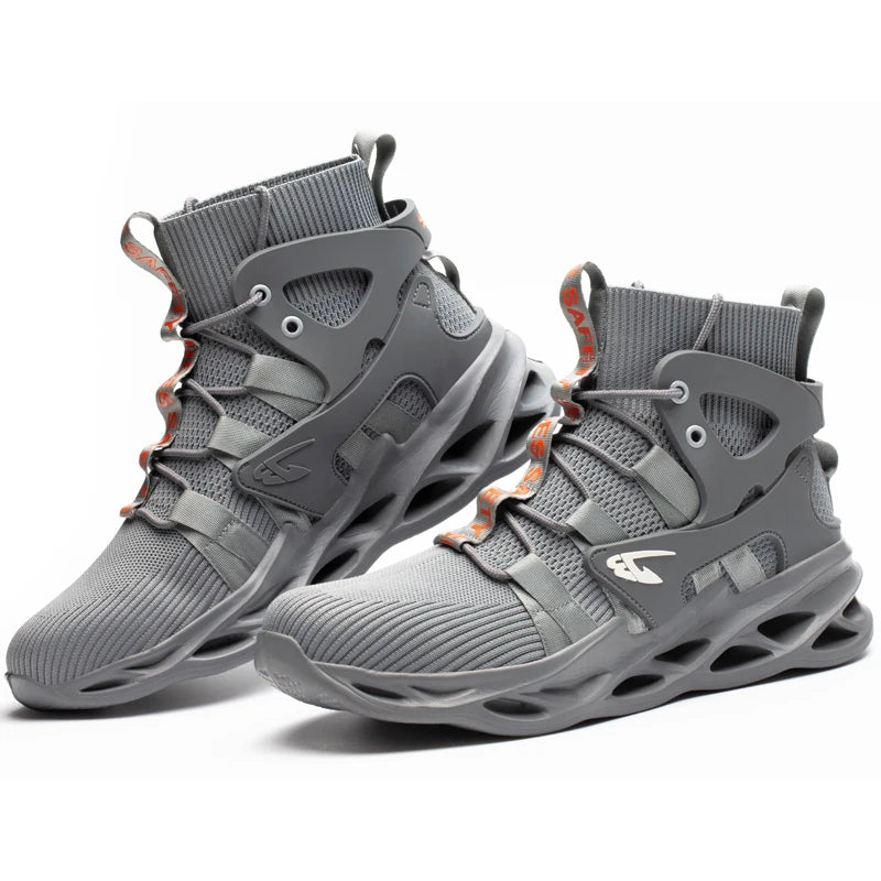 Diansen 799 Breathable Unisex Safety Working Boots Mesh Upper Rubber Waterproof Non-slip EVA Steel Toe Safety Shoes for USA
