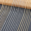 C259  3m/lot Wholesale Copper Metal Diy Thin Link Necklace Chain for Jewelry Making Women Men Accessories