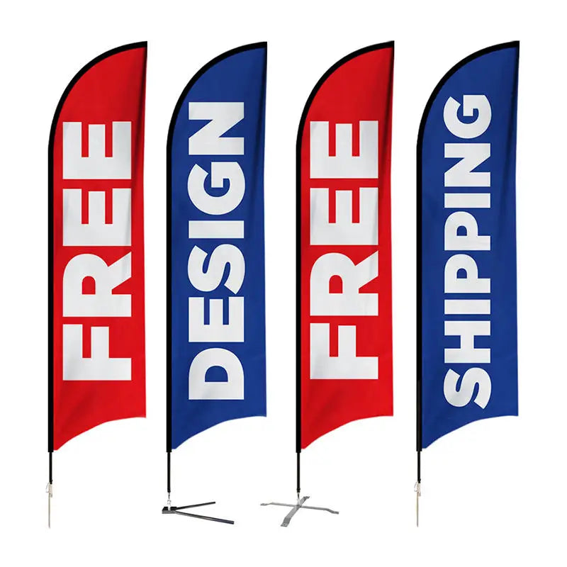 Wholesale Custom Outdoor Advertising Beach Outdoor Promotional Teardrop Feather Banners Flags