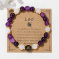 Natural Stone 8mm Handmade Beaded Bracelets Amethyst Hematite Energy Healing Yoga Horoscope Bracelet for Women Men Jewelry