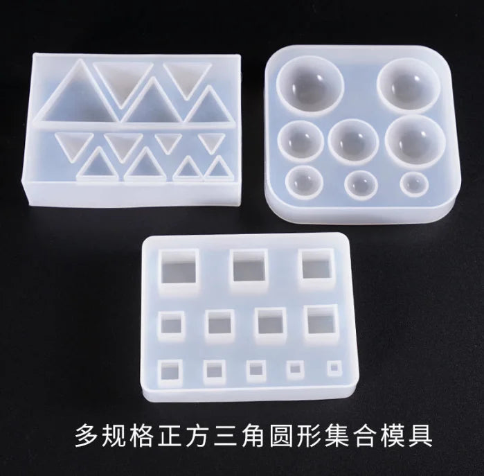 DIY Crystal Epoxy Gem Patch Ornament Round Square Triangle Earring Pendant Mold for Cake Tools