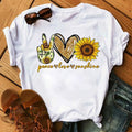 Wholesale Black Blank t Shirt Large Women's Top Leopard Print Peace Love Coffee T-shirt Street Dress Casual Round Neck Tee