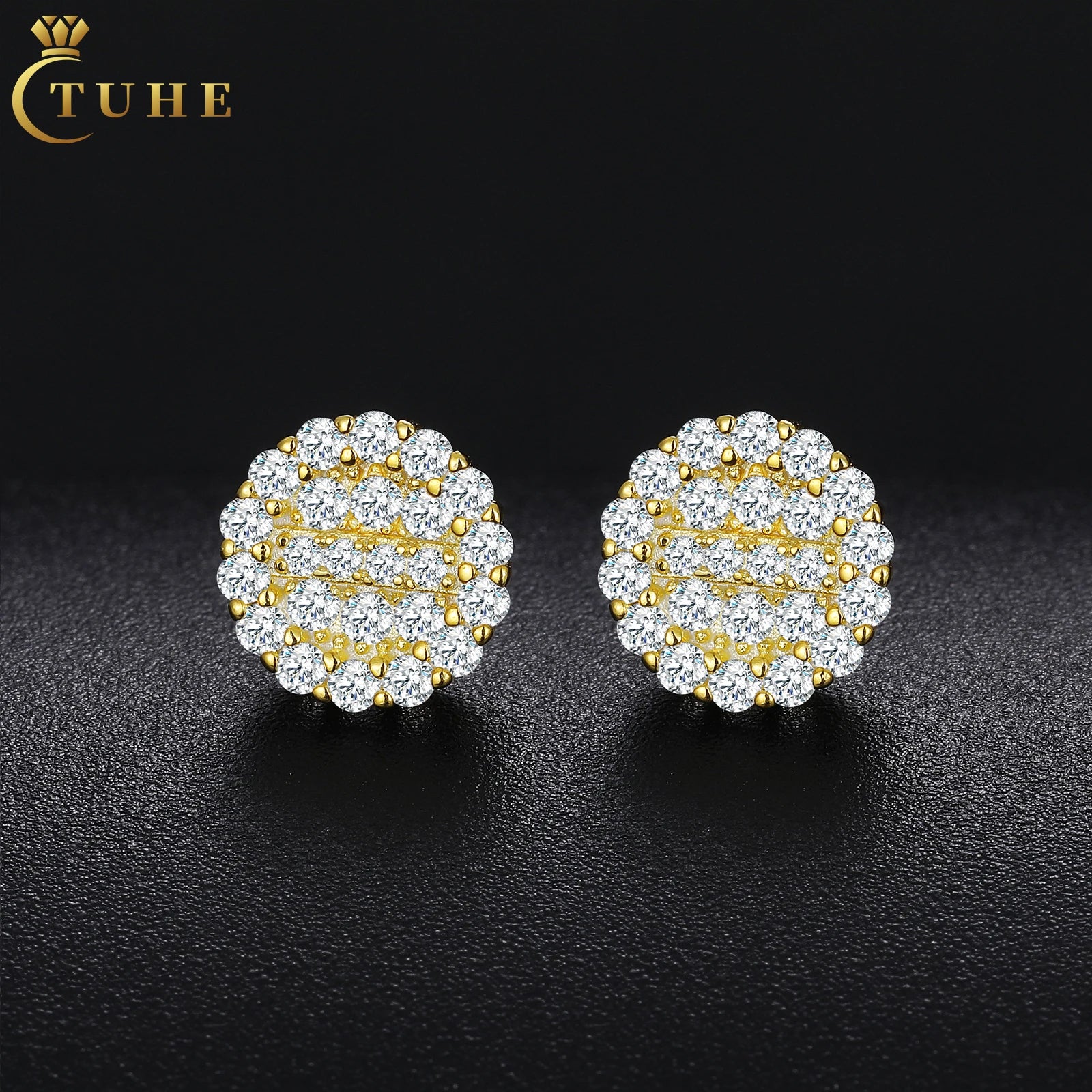 Wholesale Price Rappers Jewelry Hip Hop Mens 925 Sterling Silver VVS Moissanite Lab Diamond Screw Back Stud Earrings
