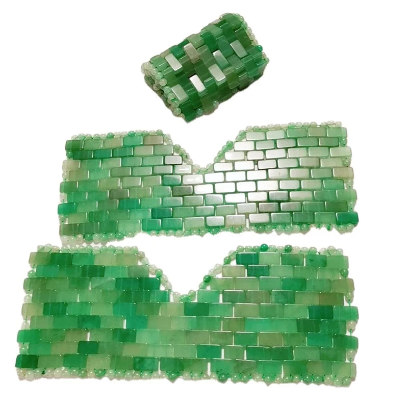 Huiying Hot Sale Natural Green Aventurine Gem Eye Mask for Beauty and Healing Skin Product