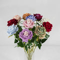 K37 Artificial Silk Rose Flower Bouquet Lifelike Fake Rose for Wedding Home Party Decoration Event Gift