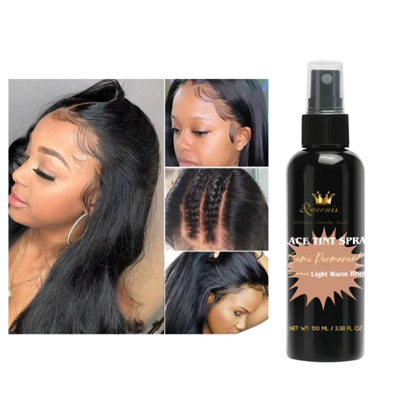 Waterproof Natural Color Lace Tint Spray 3 Shades Hair Extension Tools for Wig and Hair Enhancement