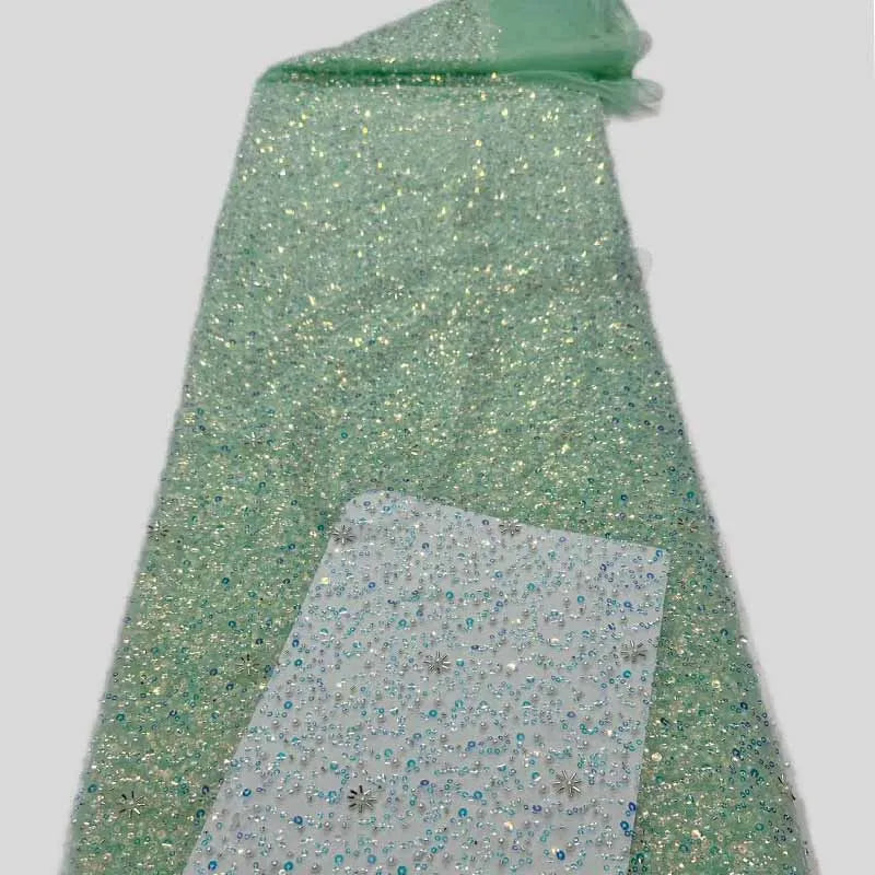Glitery Shimmering Fabric Supplier Beading Dress Fabrics Wholesale Cheaper Fashion Embroidery Fabric