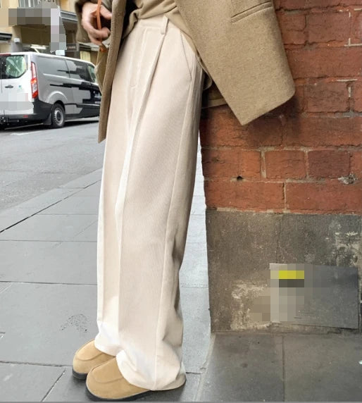 XS-L Wide Leg Pants Small High Waist Show High Casual Pants