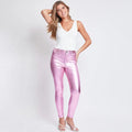 Denim Blue Spring Breathable Streetwear Ankle Length Hip Lift 100% Cotton Skinny Pencil Jeans ODM Metallic Pants Women