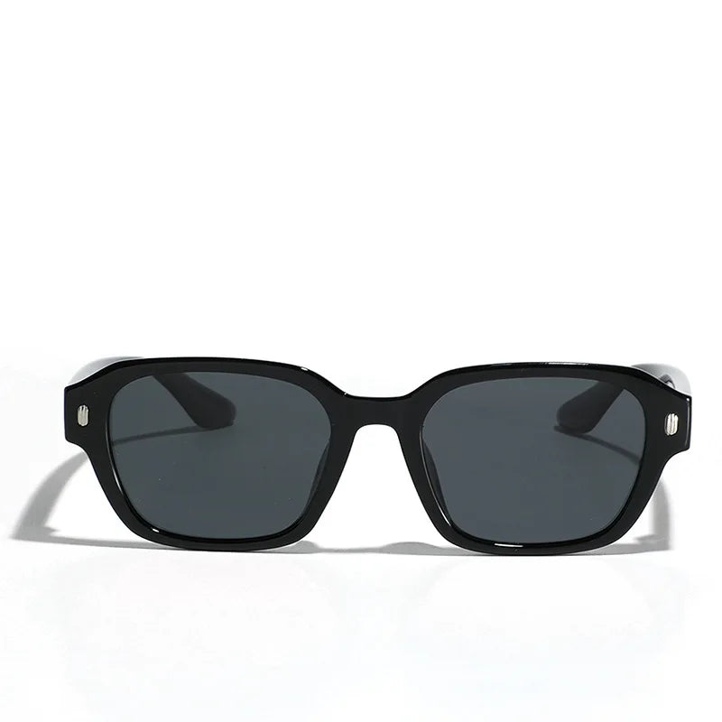 Korean Fashion INS Style Sunglasses for Men and Women New Gold Frame TR90 Polarized Square Rivet TAC Lenses Cross-Border