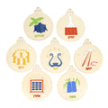 Unfinished Plywood Jewish Religious DIY Ornament Kit | 7 Symbolic Pattern Cutouts | Eco-Friendly | for Kids Crafts Holiday Wall