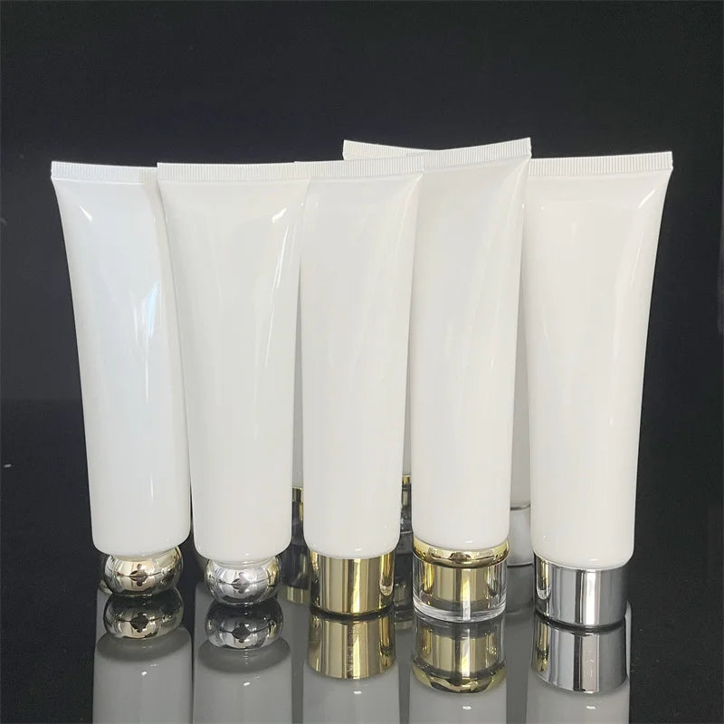 Pure White 100g/50g Plastic Cosmetic Hose Tubes for Facial Cleanser Hair Conditioner Eye Cream Packaging New Zealand Brand