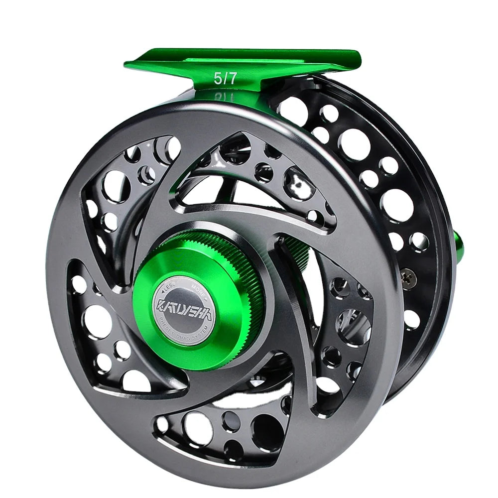 Fly Fishing Reel 5/7-7/9-9/10 WT Fishing Wheel Aluminum Lightweight Fly Reel CNC Machine Cut Large Arbor Die Casting