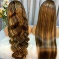 Factory Wholesale Human Hair Wigs Piano Highlight P4-27 Color 13x4 Lace Front Wigs Preplucked Virgin Cuticle Aligned Hair