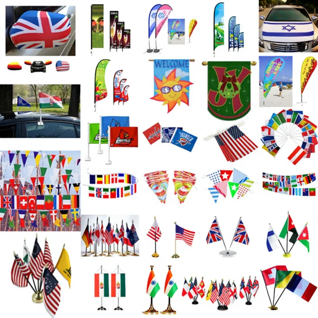 Hot Sale Outdoor Promotion Custom Beach/Big Country/Car Flags-UV Printed Polyester Aluminum/FiberGlass Flagpoles CE Certified