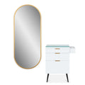 barber station working station salon trolley cart for wall mirror