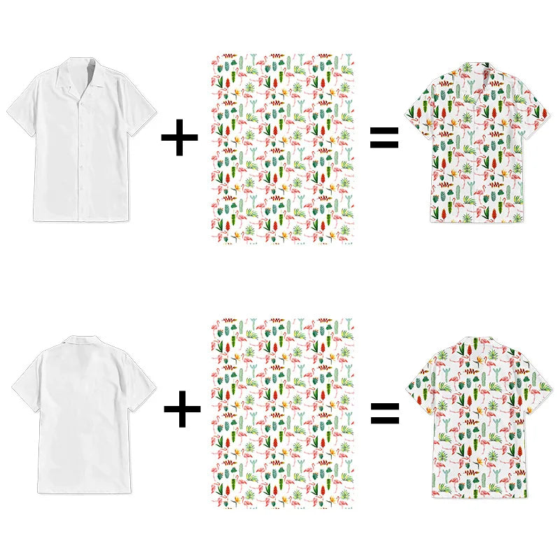 Custom Sublimated Hawaiian Casual Shirts Poplin Fabric with Anti-Wrinkle Feature Cuban Collar Aloha Shirts Allover Printing