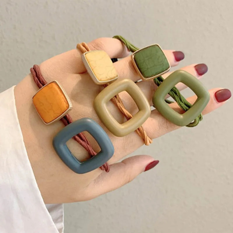 Japanese Korean Ins Girl Head Rope Headwear Hair Ring Small Simple Tie Hair Rope Coil Hair Rubber Band Accessories