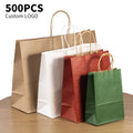 Customized Logo Printed Classic Eco-Friendly Kraft Paper Bags for Shopping Food Packaging Takeaway with Free Design