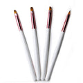 Yalixin Professional Manicure Tools Nail Brush Set Custom Logo White Wood Handle with Nylon Flat Oval #2-#8 Nail Gel Brushes