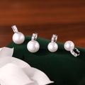 French Style Vintage Retro S925 Sterling Silver Zirconia 10mm Drop Pearl Stud Earrings for Women Jewelry Accessories YB-XY-253