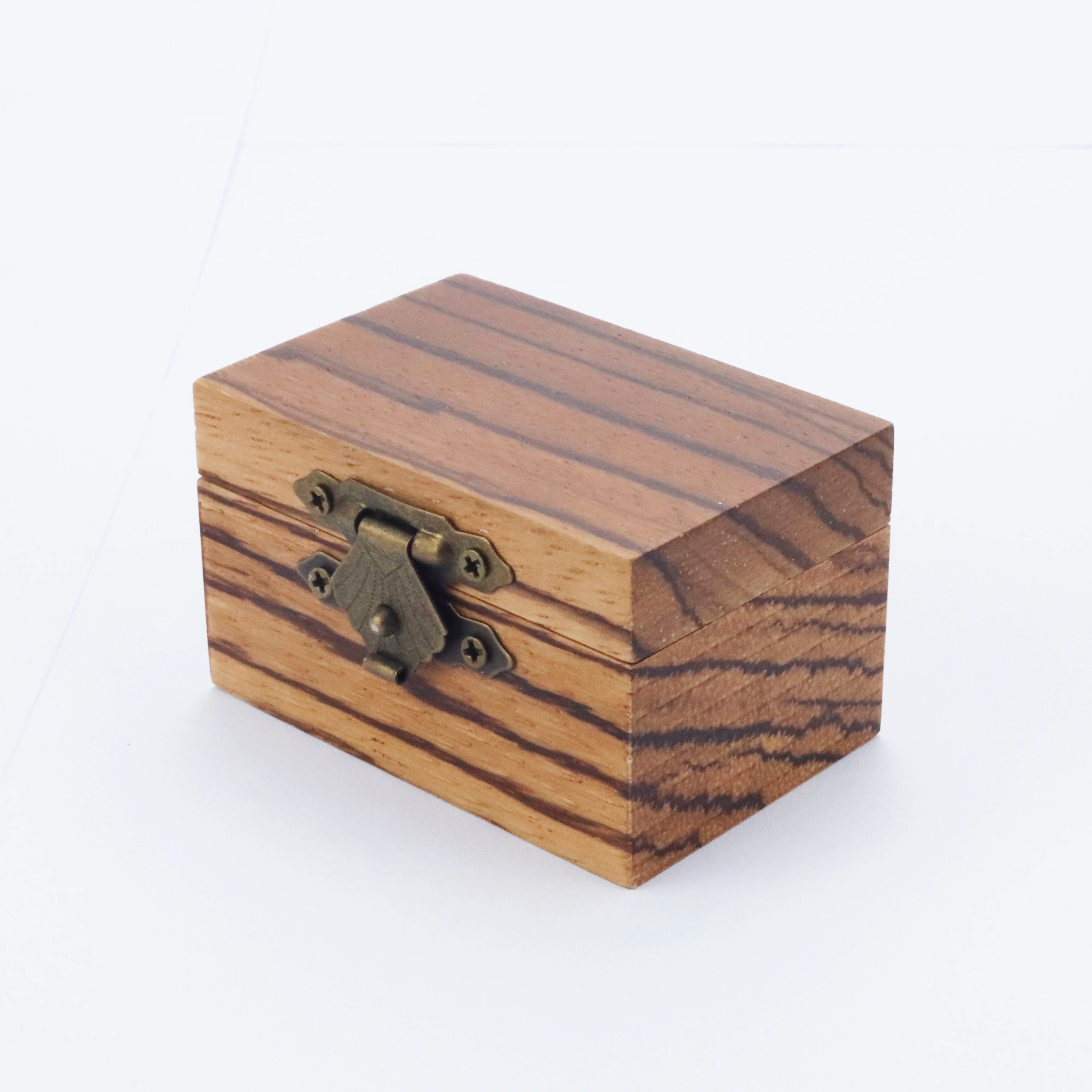 Poya Wholesale High Quality Square Soild Zebrawood Wooden Ring Box
