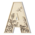 Factory Direct Sale 12 Inch Wooden Wall Decorative Flowered Layered 3D Design Graffiti Able Alphabet