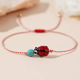 Go2boho Bead Synthetic Turquoise Ladybug Stack Martis Series Jewelry New Greek March Bracelets for Her His