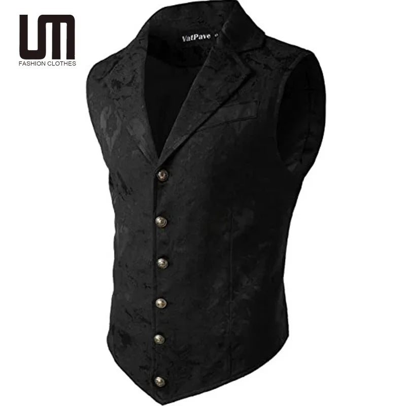 Liu Ming Men's Casual Formal Waistcoats 2025 Vintage Fashion Trends Breathable Sleeveless V-Neck Vest Blazer for Autumn Wear