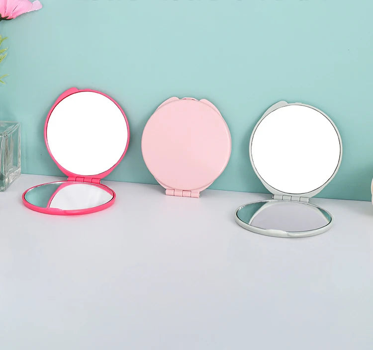Zonyin Portable Double-Sided 2x Magnifying Mini Foldable Pocket Makeup Mirror Hot Selling 2x Magnifying with Customized Logo