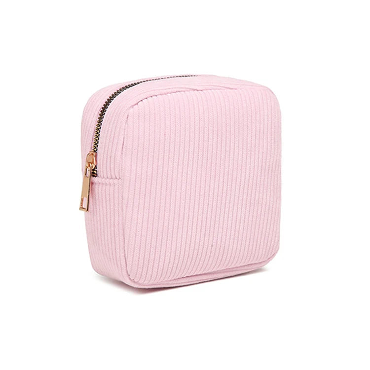 2024 Soft Small Make up Pouch Mini Cosmetics Bag Corduroy Cute Cosmetic Pouch for Women Purse