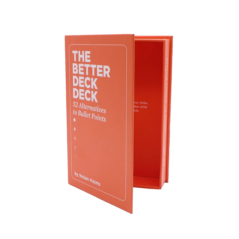 Wholesale Bulk Custom Printing Print Your Own Orange Paper Tarot Oracle Affirmation Deck Card Storage Book Shape Box Case