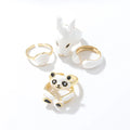Women's Cute Style Copper Jewelry Set Lovely Animal Painting Oil Ring