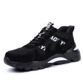 GUYISA Black Lightweight Steel Toe Men's Work Shoes for Man Safety Shoes Sefty Shoes Work Toes