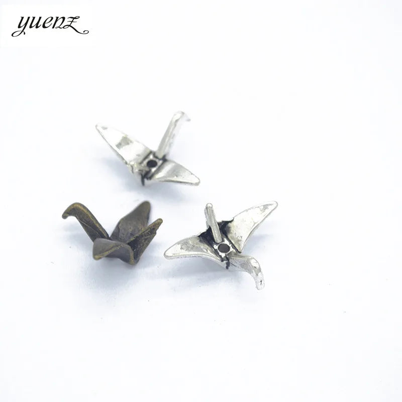YuenZ Antique Silver Plated Zinc Alloy Necklaces Pendants Jewelry Paper Crane Charms Diy Handmade Jewelry Findings J245
