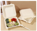 Wholesale Cornstarch Take Away Box Three Frames Biodegradable Disposable Cornstarch Lunch Boxes Clamshell Cornstarch Box