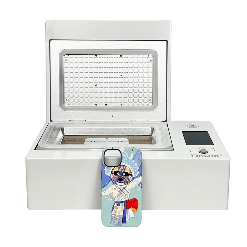 Daqin Mini 3D Automatic Flatbed Thermal Transfer Printer New Condition Manual Grade Heat Sublimation Retail Phone Cases Bearing