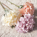 C-H011 Wholesale Hot Sale White Artificial Silk Hydrangeas  Decorative Single Stem Hydrangea for Wedding Home Decoration