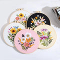 2026 New Design Embroidery Kit Floral DIY Embroidery Hoops Threads DIY Stamped Sewing Starter