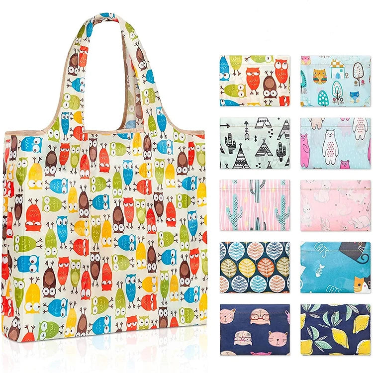Custom Waterproof Rpet Polyester Low Price Reusable Cloth Grocery Reusable Folding Bag Shopping MegaBDM