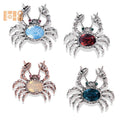 Fashion Vintage Animal Brooch Pins Rhinestone Crab Brooches for Women
