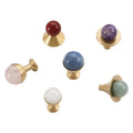 Nordic Style  Natural Stone Brass Round Furniture Cabinet Door Drawer Shoe Cabinet Small Handle Knob